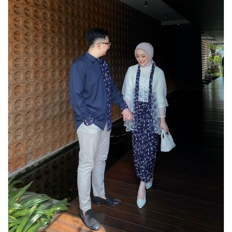 Batik Official Aghisti Baju Couple Jumputan Model Kutubaru Wanita Kebaya Wisuda Lamaran Kondangan