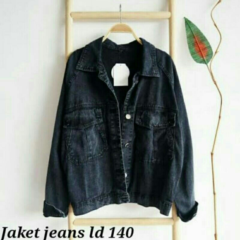 Jaket Jeans jumbo Wanita Oversize Jumbo Alma Jaket Bigsize Ld 130