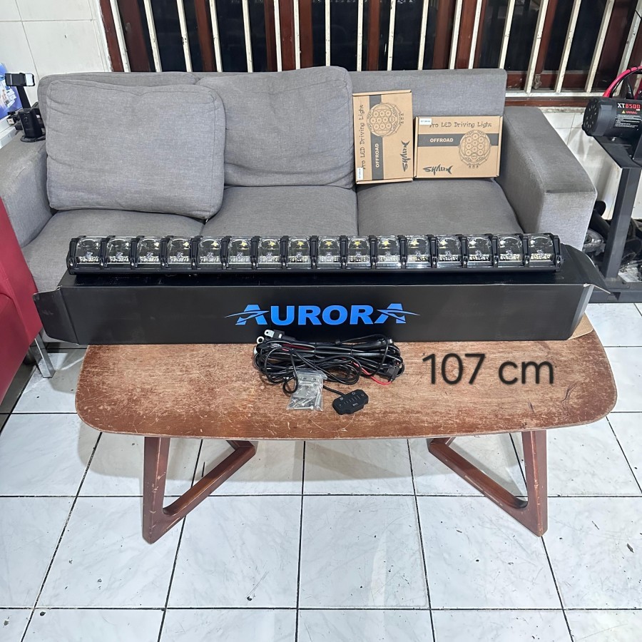 AURORA LED Evolve Light Panjang 107 cm Light Bar High Low Beam DRL 6 warna Lampu Tembak Sorot Braket