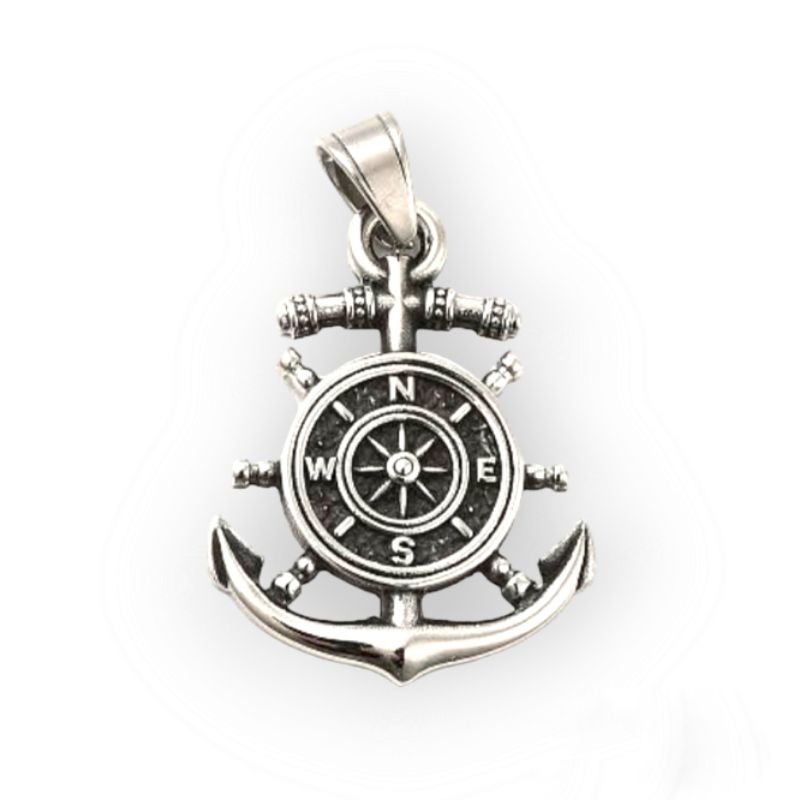 Liontin Titanium Pria Pendant Anchor Stainless Anti karat