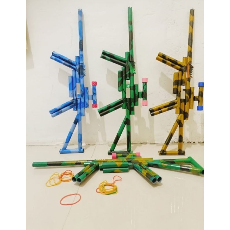Mainan tembak PVC Peluru Karet /Pistol Mainan Anak Model Laras Panjang