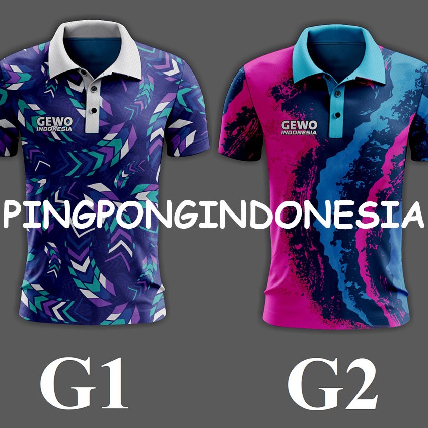 Top Gewo Indonesia Jersey Shirt  Baju Gewo Kaos Pingpong Tenis Meja Olahraga