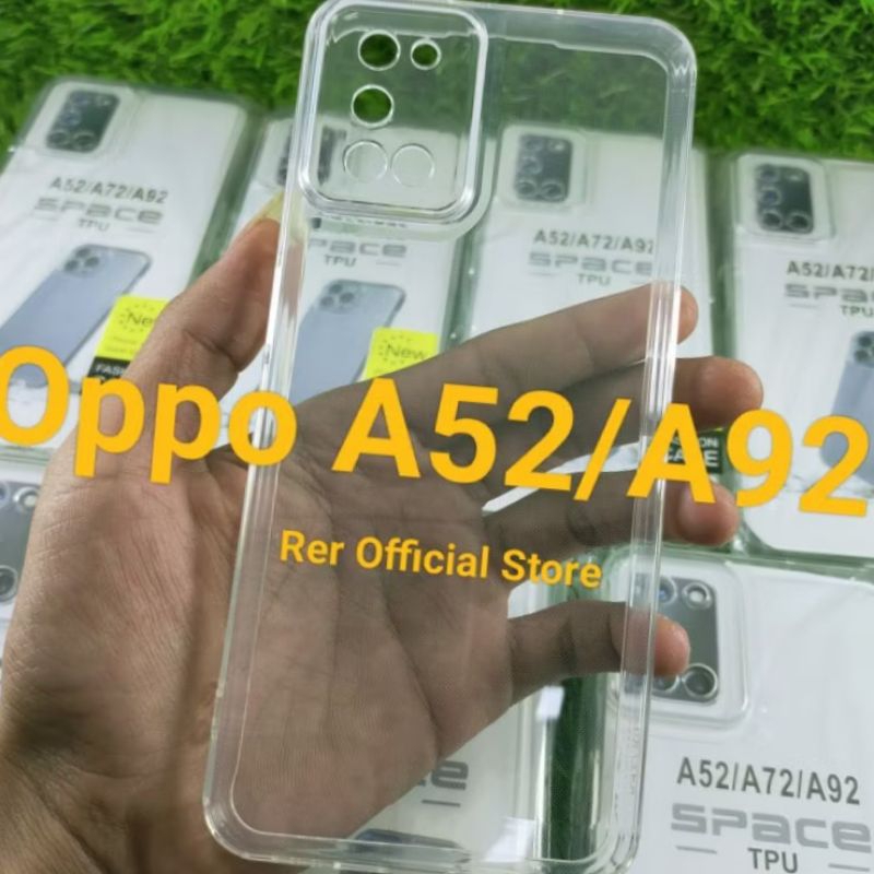 softcase selikon bening transparan tipe hp oppo A53/A92 casing airbag protec camera