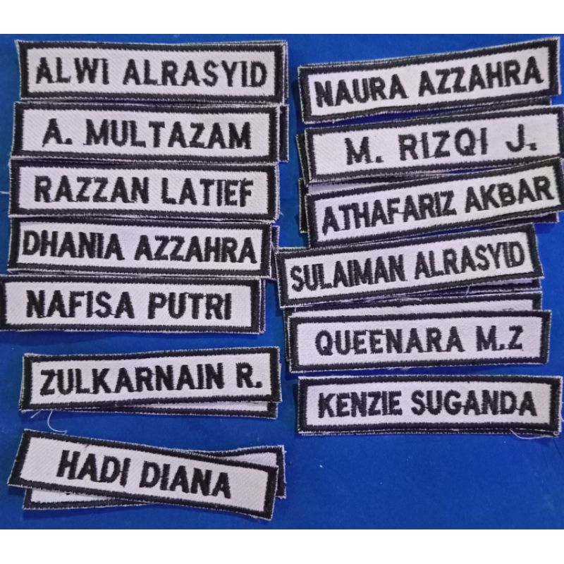 

BORDIR NAMA Ukuran seragam Siswa/Santri