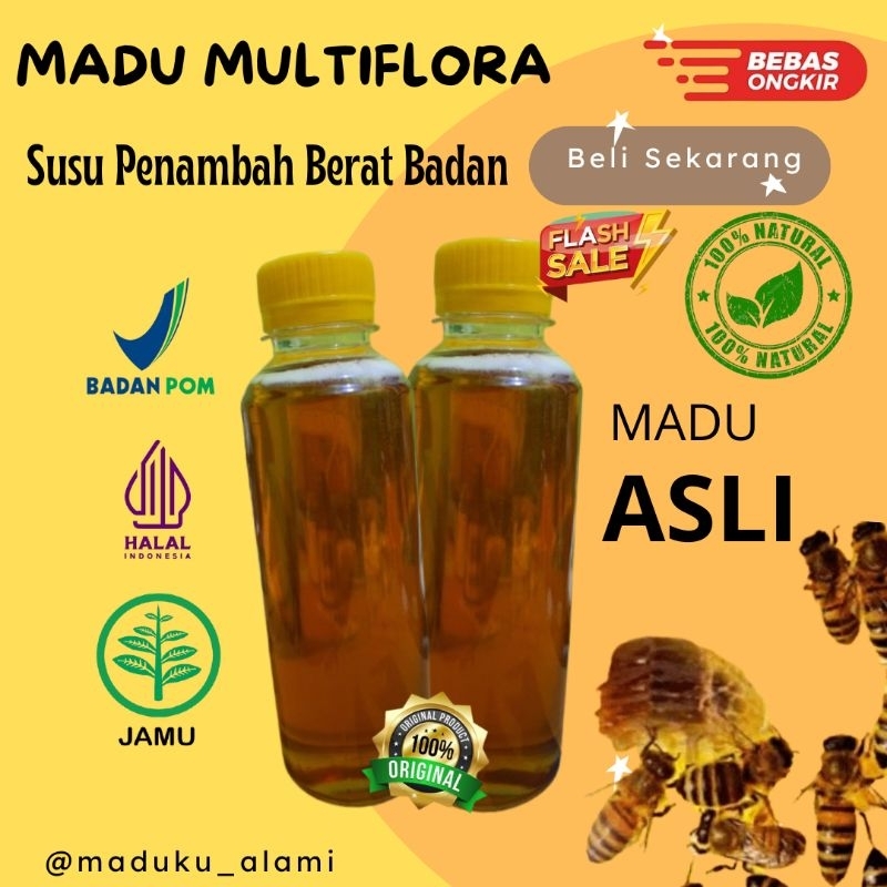 

DOUBLE HEMAT !! Madu Multiflora Original Kualitas PREMIUM 350 gram Dijamin Kental Dan Lezat