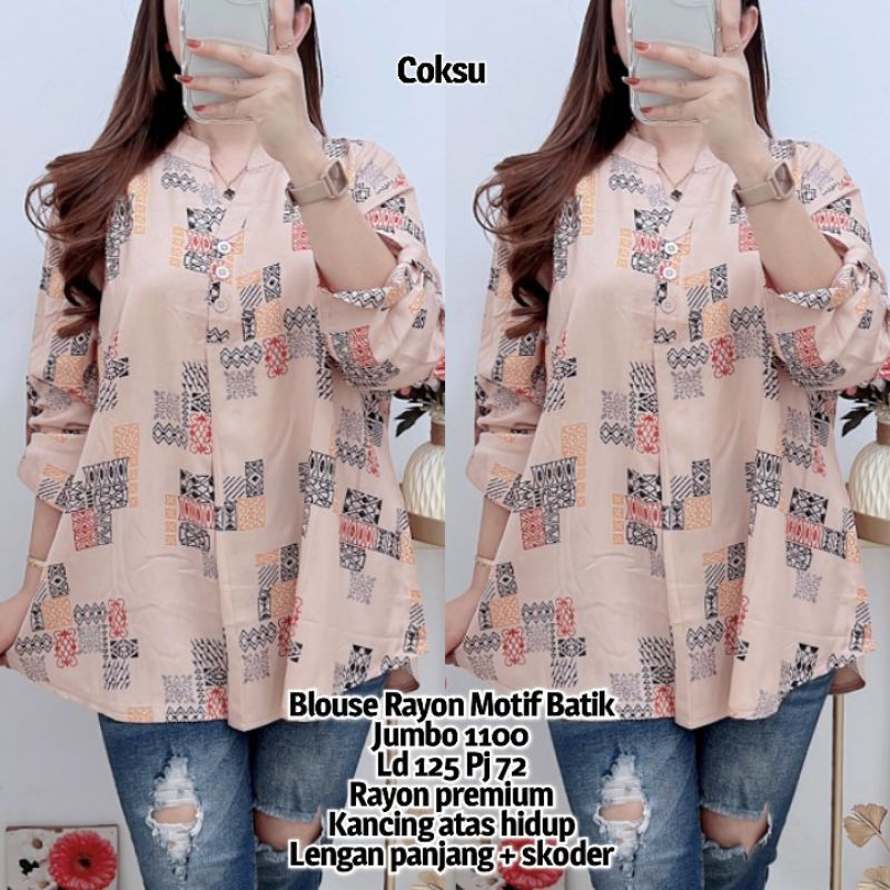 Atasan 1100 Blouse Rayon Motif Batik Jumbo - GF