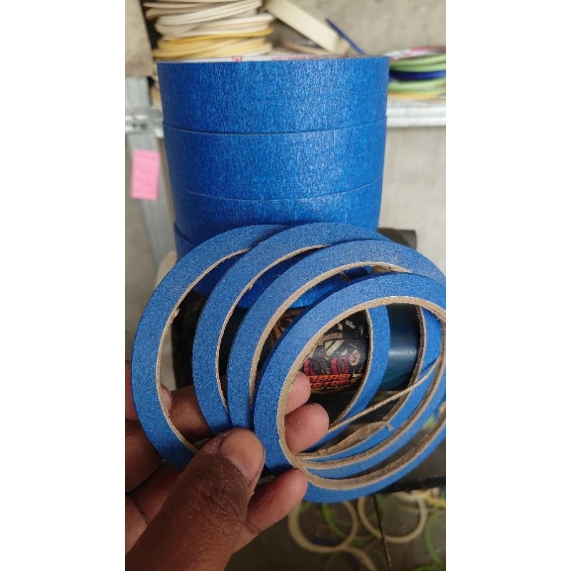 Isolasi Lakban Kertas Warna Biru untuk Airbrush Grafis ukuran 1.5mm - 3mm