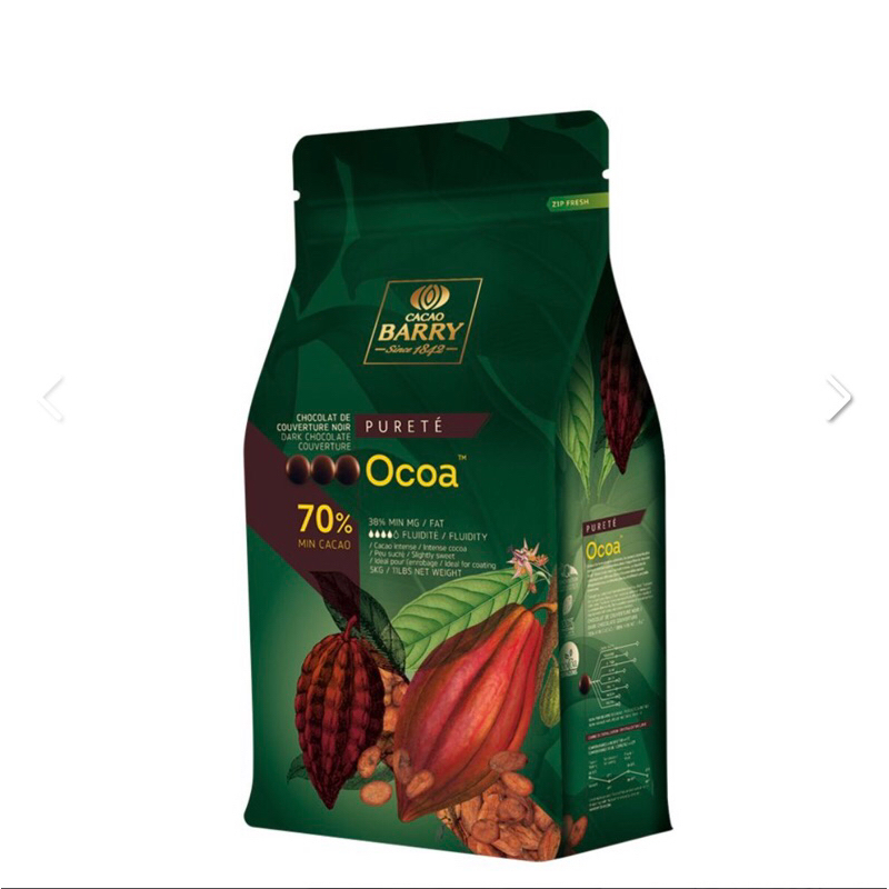 

CACAO BARRY DARK COUVERTURE OCOA 70% PISTOLS 5KG