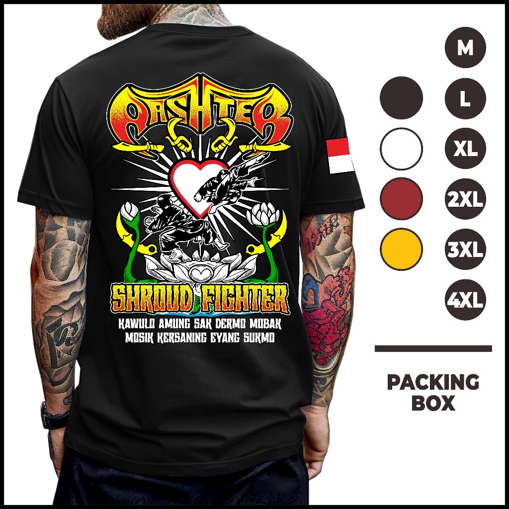 Kaos Baju Lawasan Psht Sh Terate 1922 Hati Bersinar Oversize Putih
