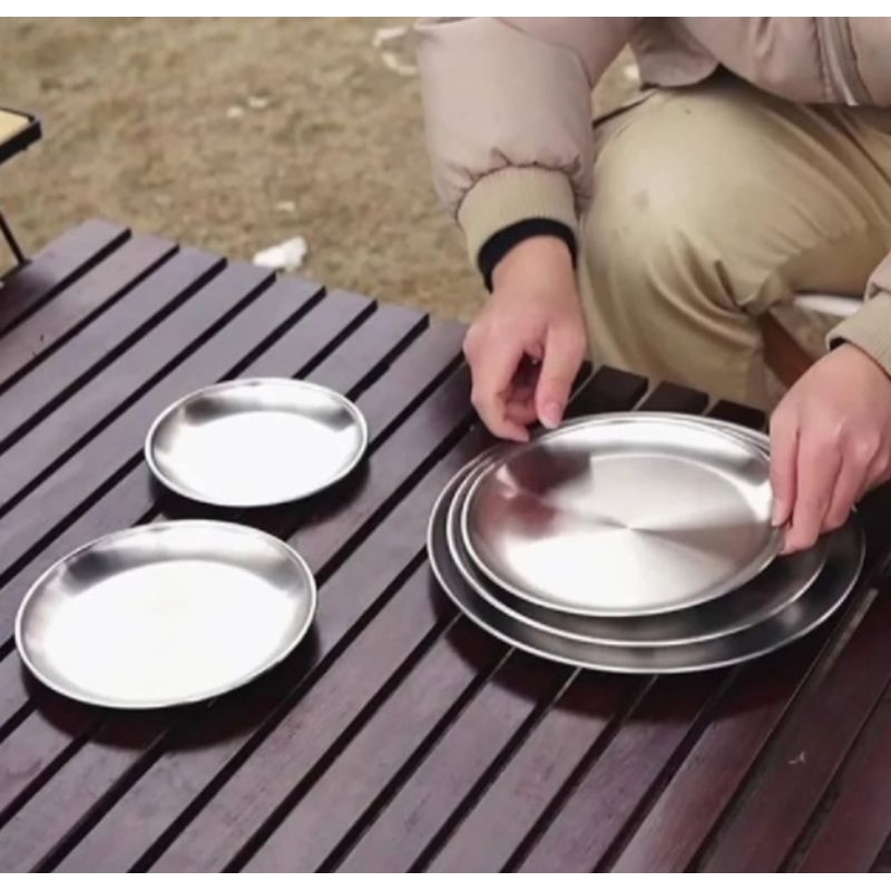 piring stainless camping outdoor