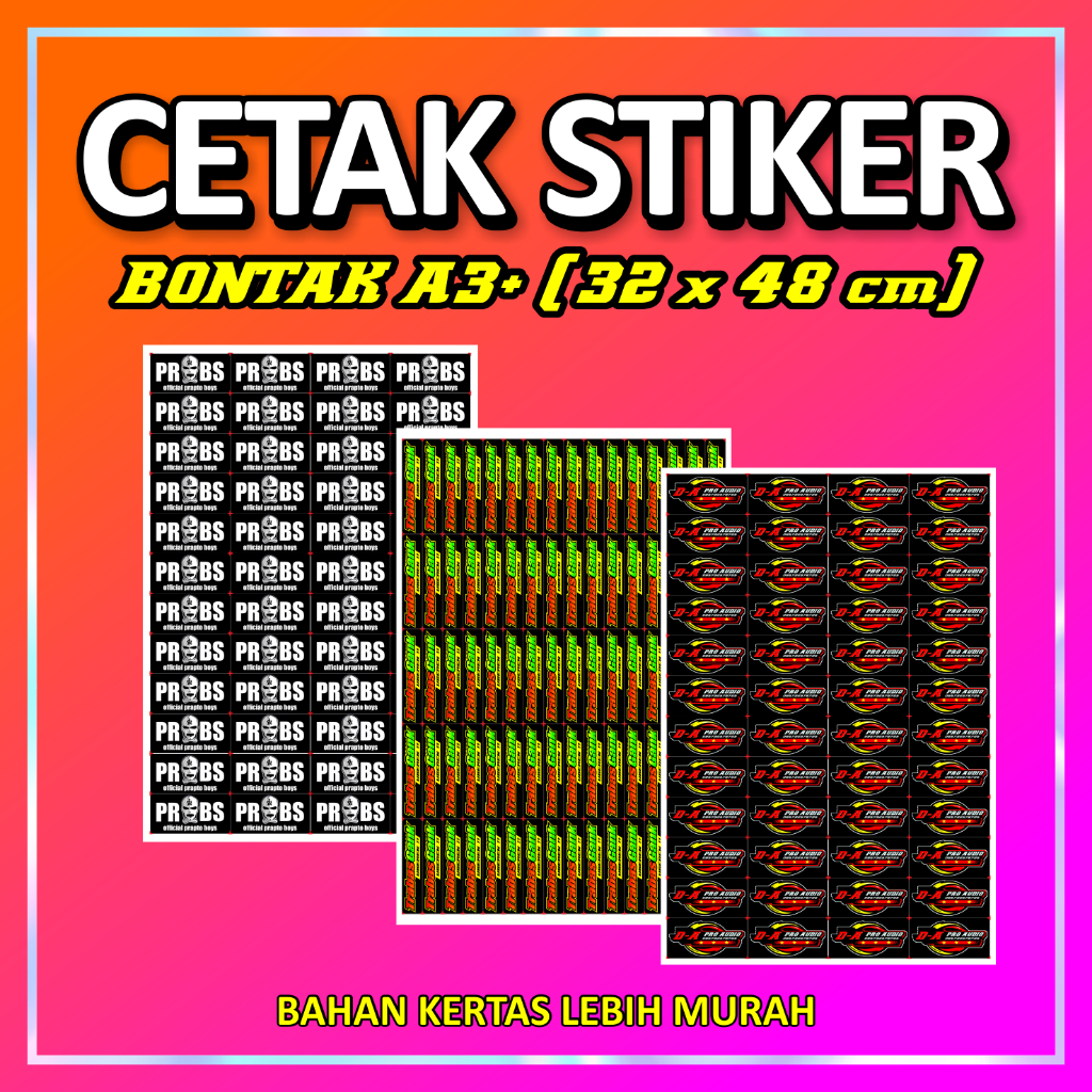 

CETAK STIKER BONTAK MURAH - Desain Sendiri Stiker Kertas