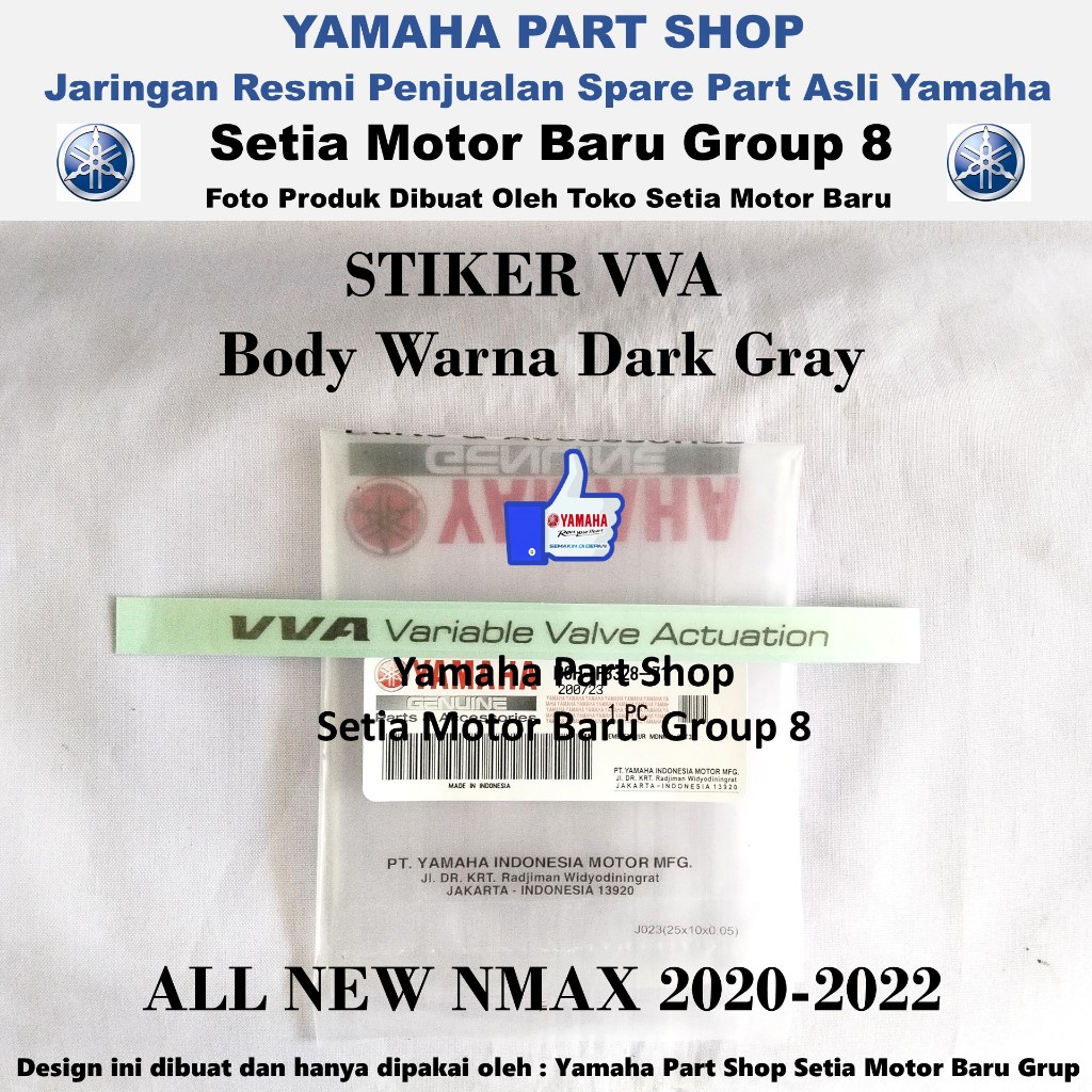 Stiker Logo VVA Body Warna Dark Gray All New N Max Nmax Asli Yamaha