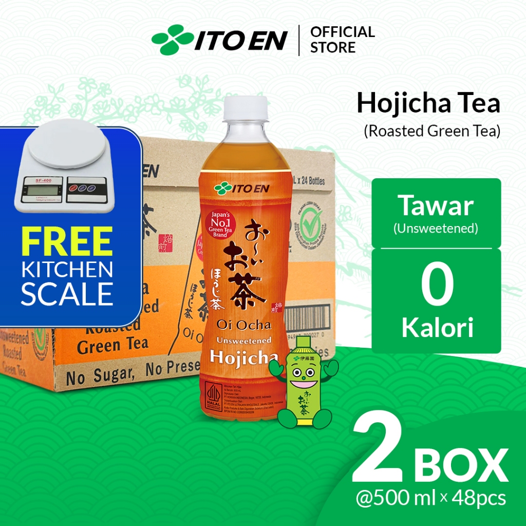 

2 Box ITO EN Hojicha Roasted Green Tea No Sugar 500ml Free Kitchen Scale