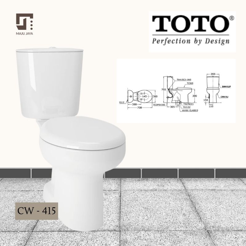KLOSET DUDUK TOTO CW415J-1 / CLOSET DUDUK TOTO / TOILET DUDUK