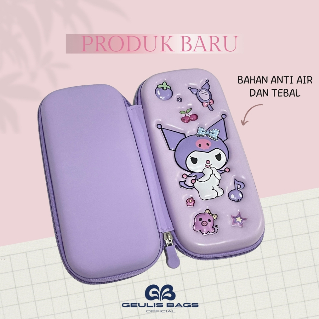 

gk GEULIS BAGS Kotak Pensil Anak Sekolah Karakter 3D Timbul Sanrio Lucu Anti Air