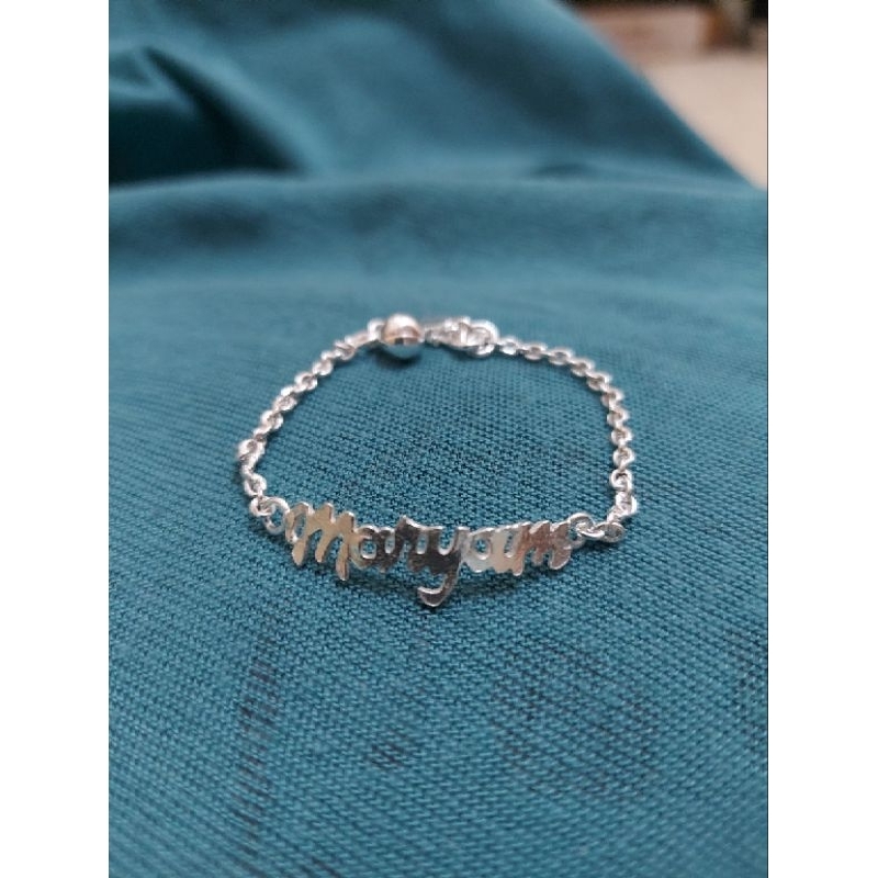 gelang nama perak rantai medan anak dewasa handmade