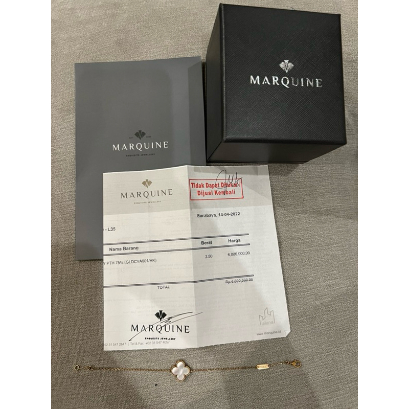 gelang vancleef marquine emas