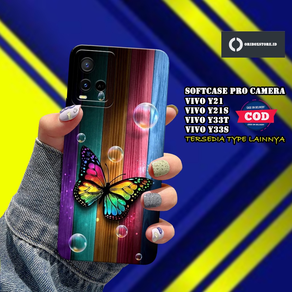 Case Hp VIVO Y21 /  Y21S / Y33S  / Y33T Terbaru - Motif Case Kupu - kesing VIVO Y21 /  Y21S / Y33S  