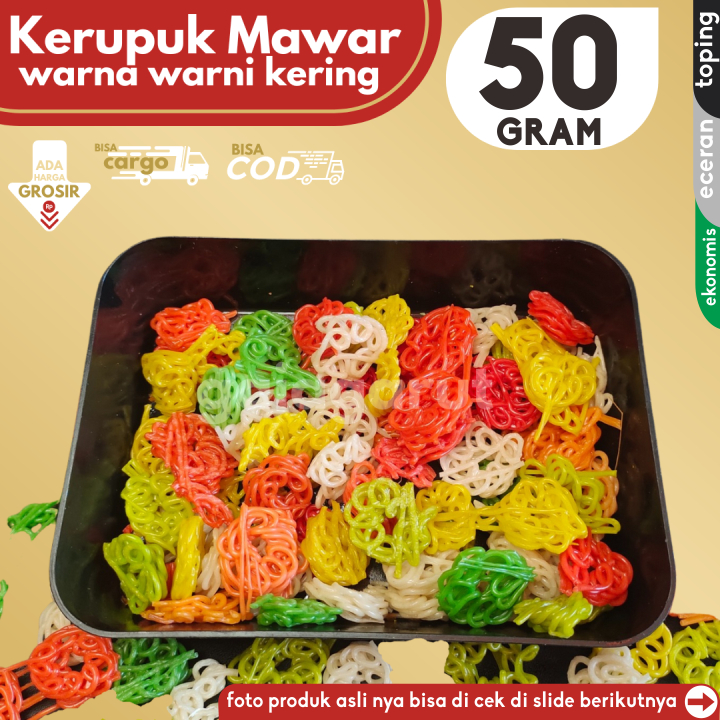 

Kerupuk Mawar isi 50g Bahan Seblak by GG (Bisa COD/Grosir/Kargo)