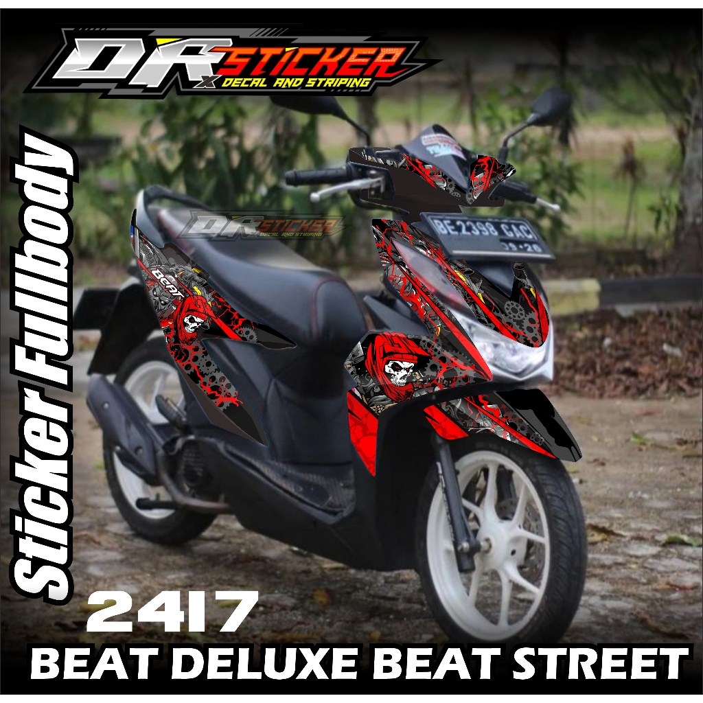DECAL BEAT DELUXE VARIASI/BEAT SUPERMOTO VARIASI / DECAL BEAT STREET/DELUXE NEW VARIASI WARNA MERAH
