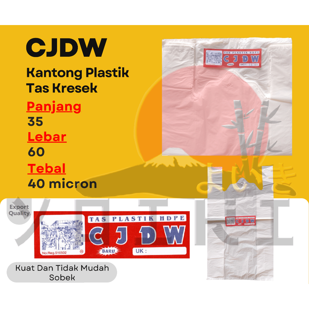 Plastik Kresek HD cap CJDW (Berkualitas, Murah, Serbaguna, Kuat, Polos, Ekonomis, Tahan Sobek, Prakt