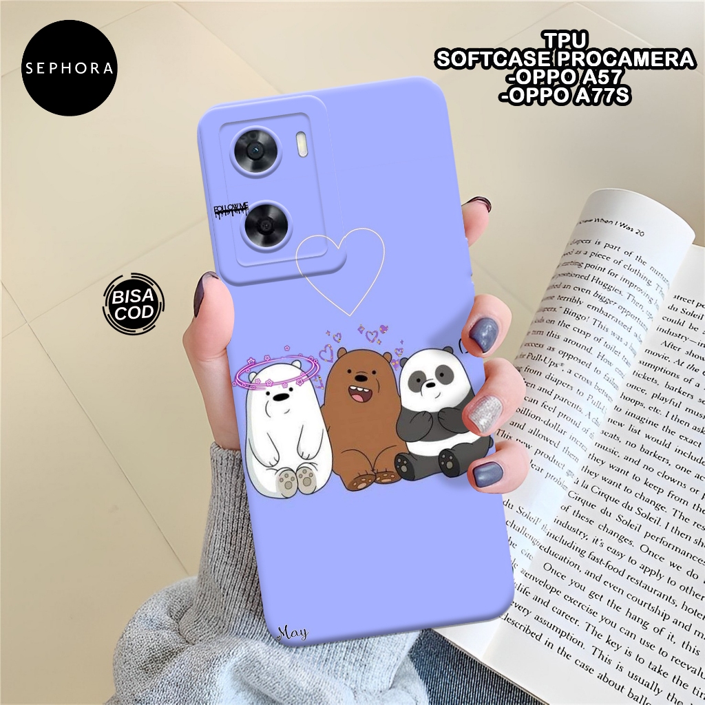SEPHORA Case OPPO A57 4G Terbaru - Fahion Case Bear - Softcase OPPO A57 4G - Pro Camera - Casing OPP