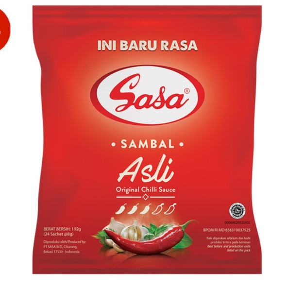 

Chili Sauce Sachet Sasa / Saus Sambal Sachet Sasa - 9 Gr x 24pcs