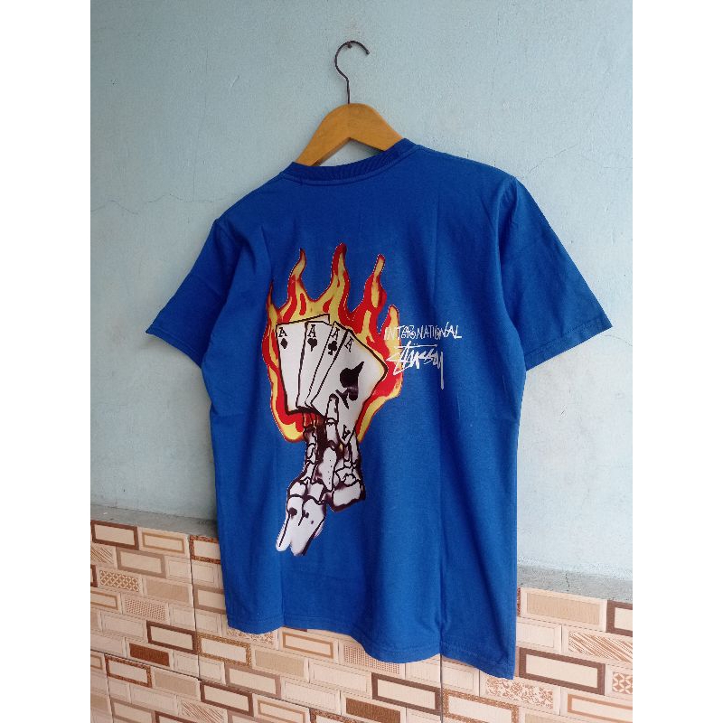 Tshirt Stussy Hand Card Fire