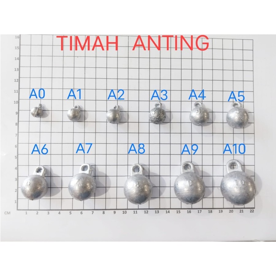 timah pancing anting & timah pancing kerucut ISI 2