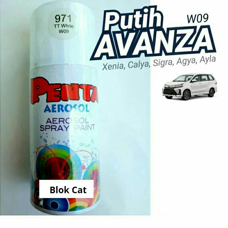 Penta Super Gloss  Cat Pilox PUTIH AVANZA Xenia White W09 Toyota Avanza Calya Agya Senia Sigra Ayla