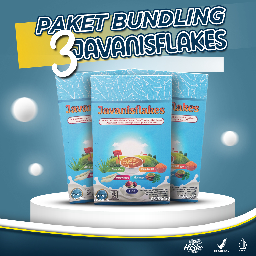 

3 Box Javanisflakes Sereal Umbi Garut Atasi Gerd Maag Asam Lambung BPOM Halal