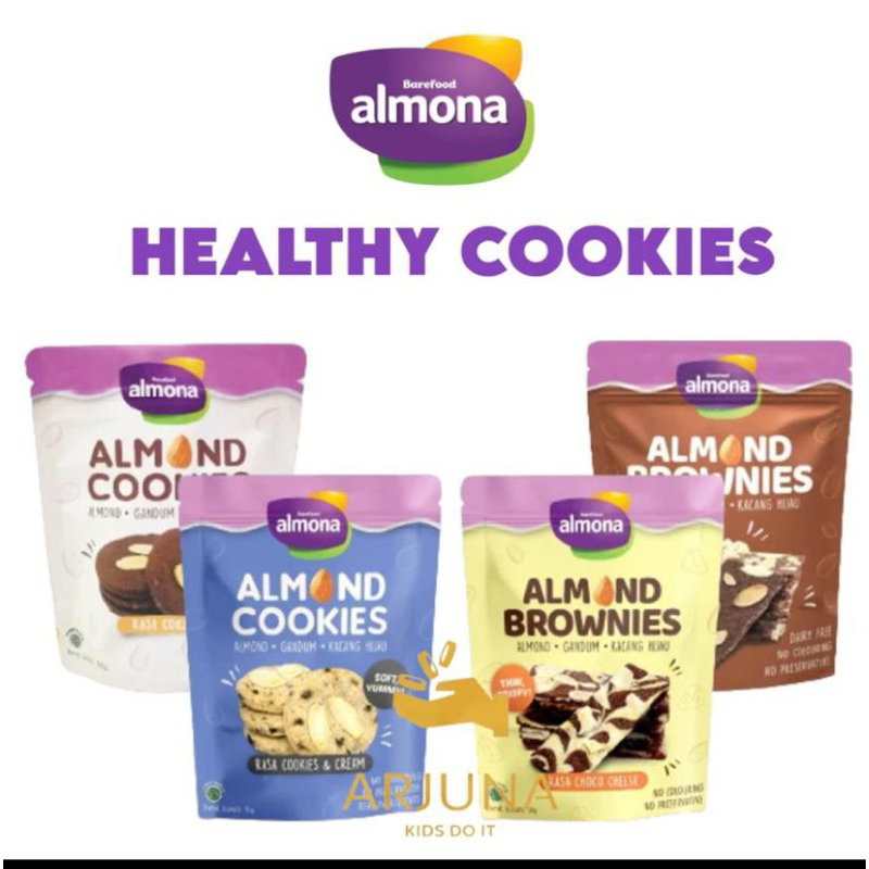 

Almona almond cookies 90grm/Lamona almond brownies 50grm/CEMILAN ENAK UNTUK SEGALA UMUR TERUTAMA UNTUK IBU MENYUSUI