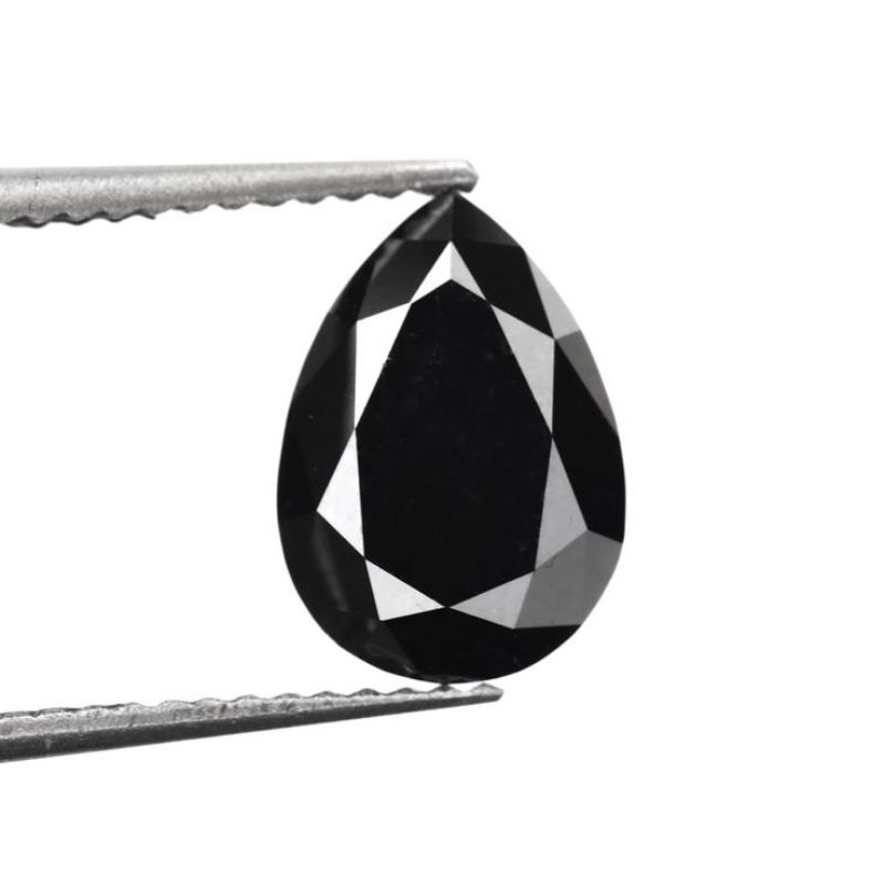 BERLIAN HITAM ASLI NATURAL/PEAR SHAPE/BLACK NATURAL DIAMOND/AIR MATA