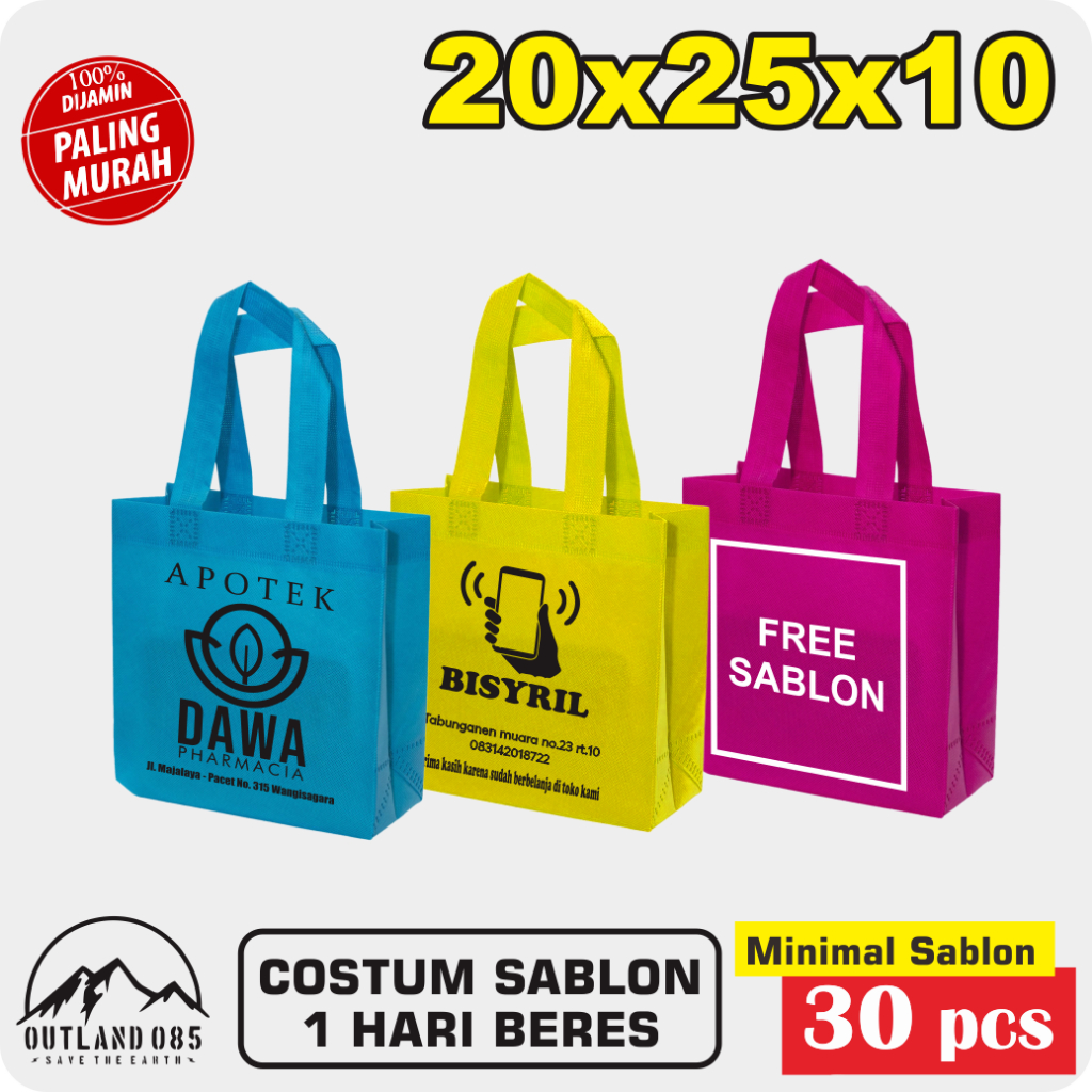 

TBB 20x25x10 bungkus kantong konter optik optic Tas Kain Spunbond Goodie Bag Kantong Goody souvenir