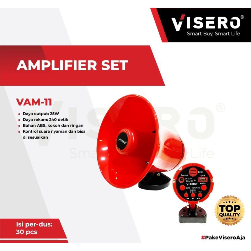 Amplifier set + rekam corong toa speaker toa VAM 11 visero untuk jualan