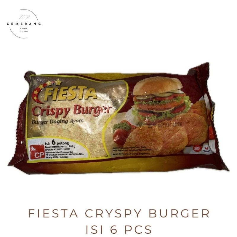 

Fiesta Crispy Burger Daging Ayam isi 6 Pcs