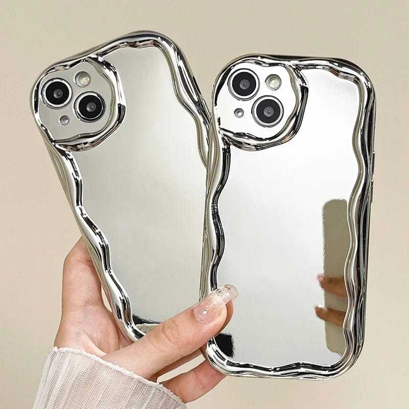 Case Silikon Silver Mirror Wavy Gelombang Case Iphone 7 Iphone 7 Plus Iphone X Xs Xr Iphone Xs Max
