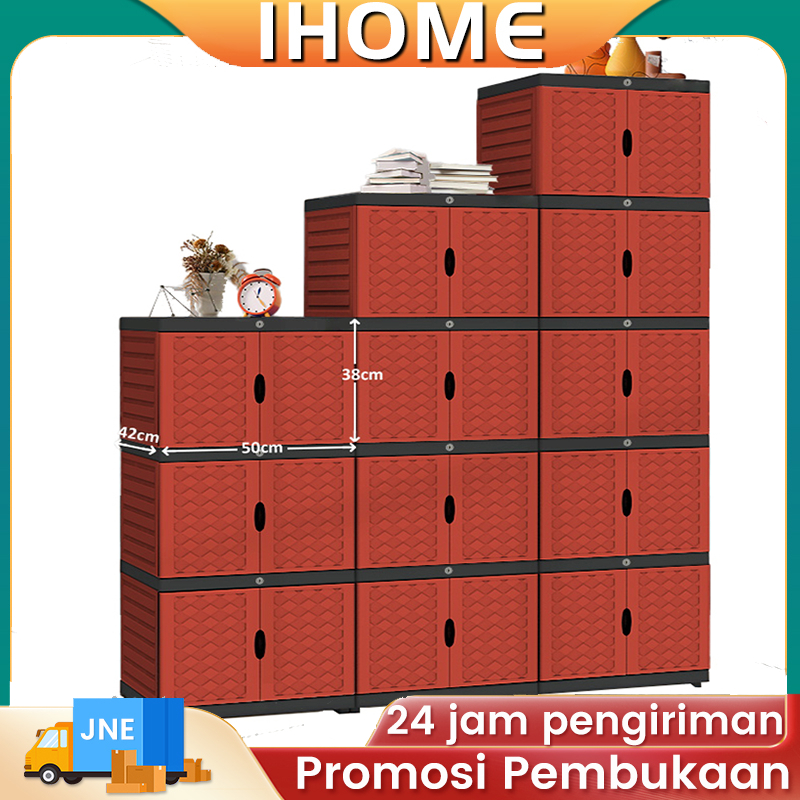 Minimalis lemari pakaian plastik/lemari plastik susun