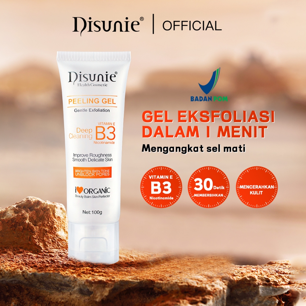 【Bpom】Disunie  Peeling Gel Niacinamide Gel Pemutih Pengelupasan Pengelupasan Pemutih Pembersihan Men