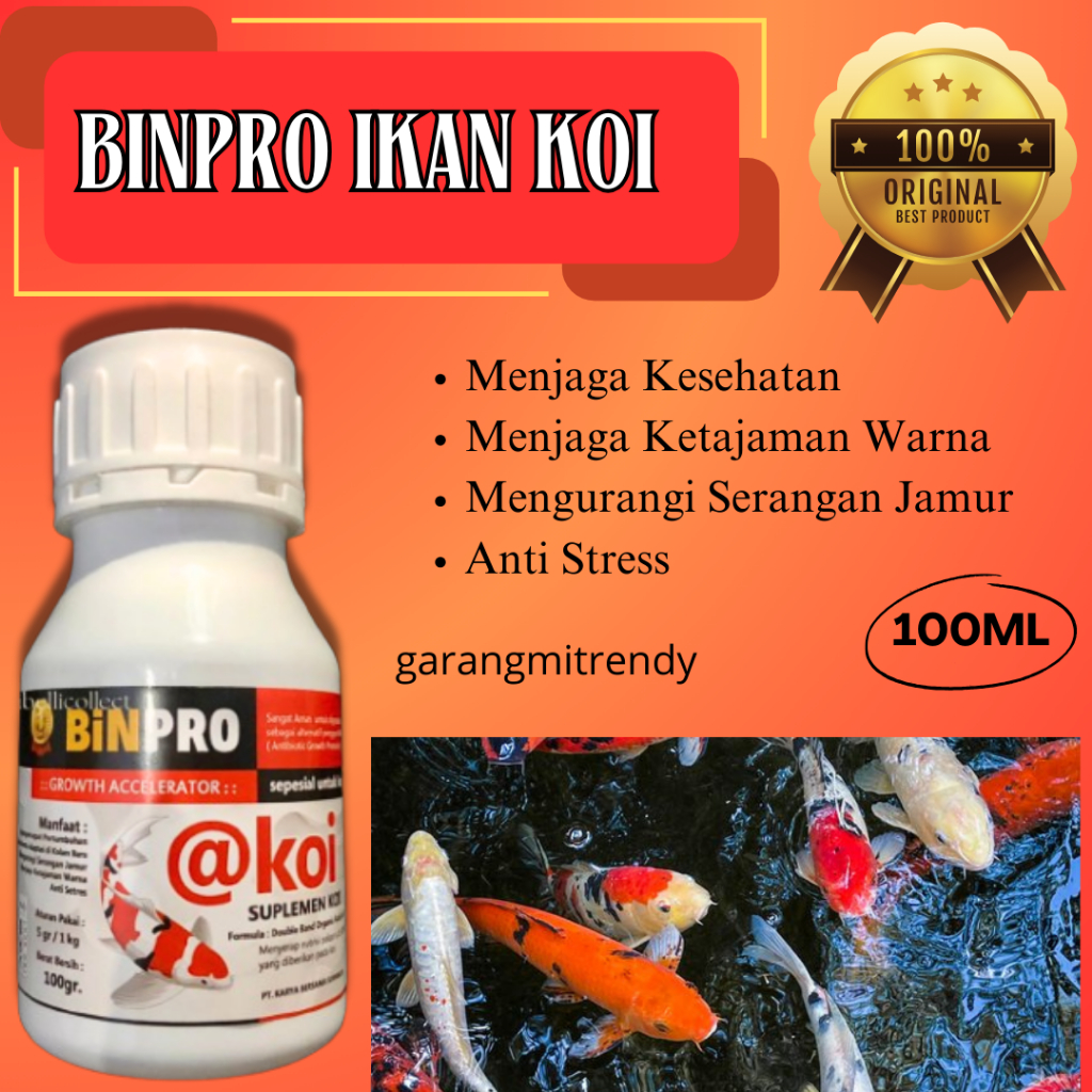 BINPRO - VITAMIN IKAN KOI / NUTRISI IKAN KOI SEHAT || 100 ML
