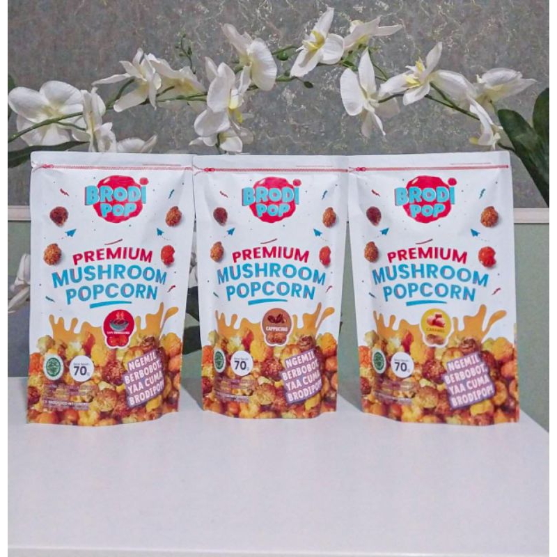 

Paket brodipop mushroom popcorn 3 pouch 50 rb /lebih hemat/lebih murah/popcorn/brodipopbekasi/cemilansehat/cemilan.