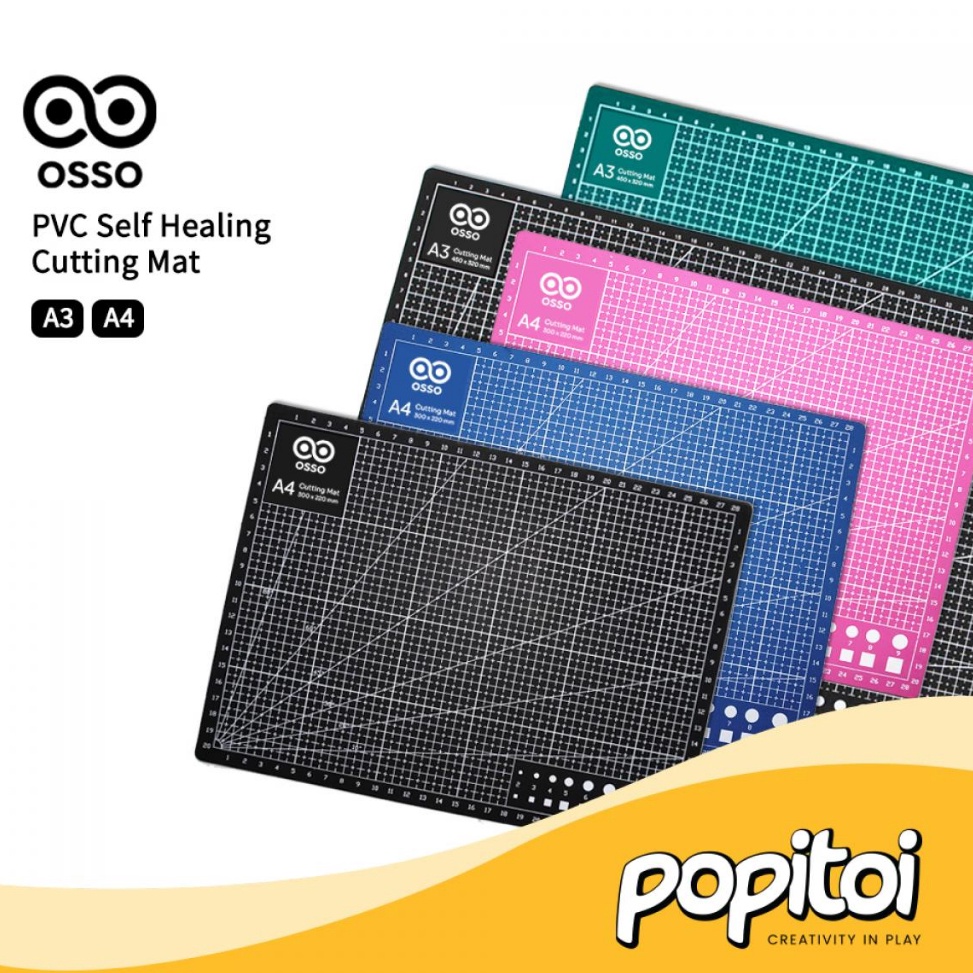 

KODE Q94U OSSO PVC Self Healing Cutting Mat A4 A3 Pad Board Alas Potong Craft