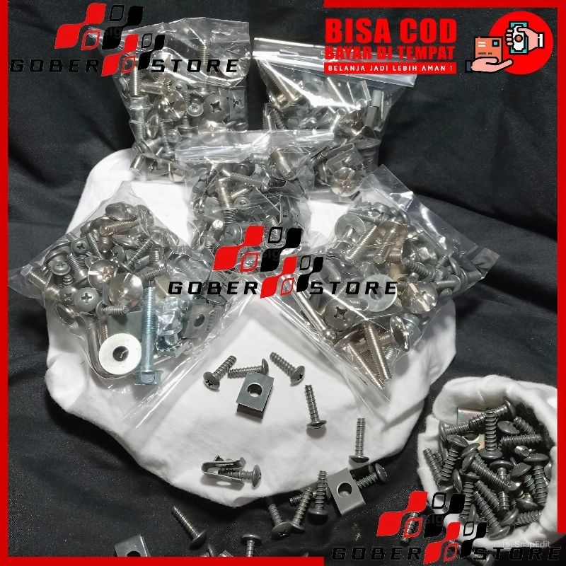 Satu set baut/ baud mur full body motor Honda Beat Karbu thn 2008-2010