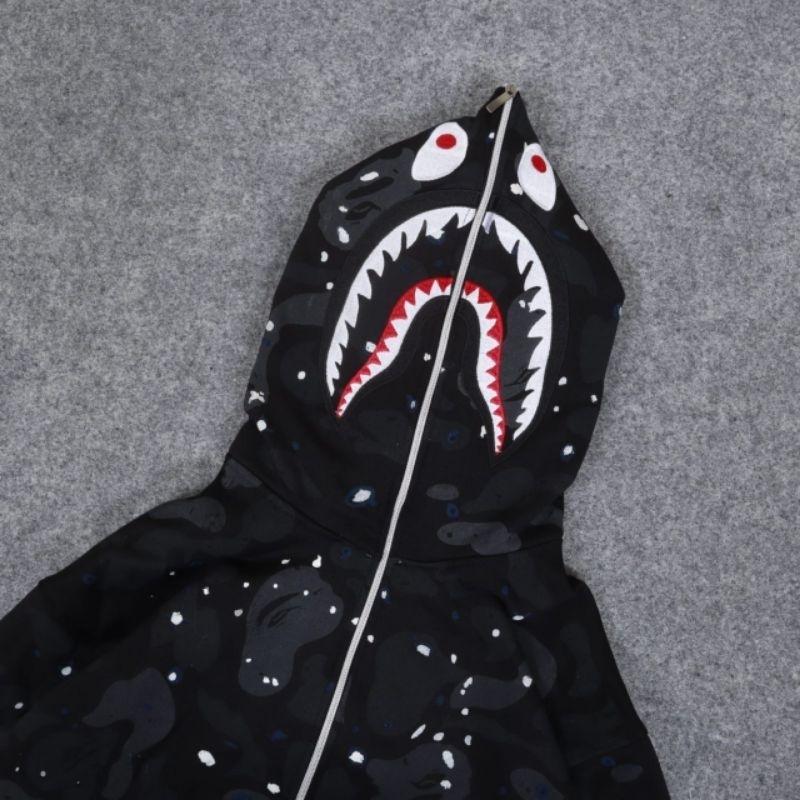 JAKET SWEATER HOODIE FULL ZIPPER BAPE SHARK WGM CAMO COMBI