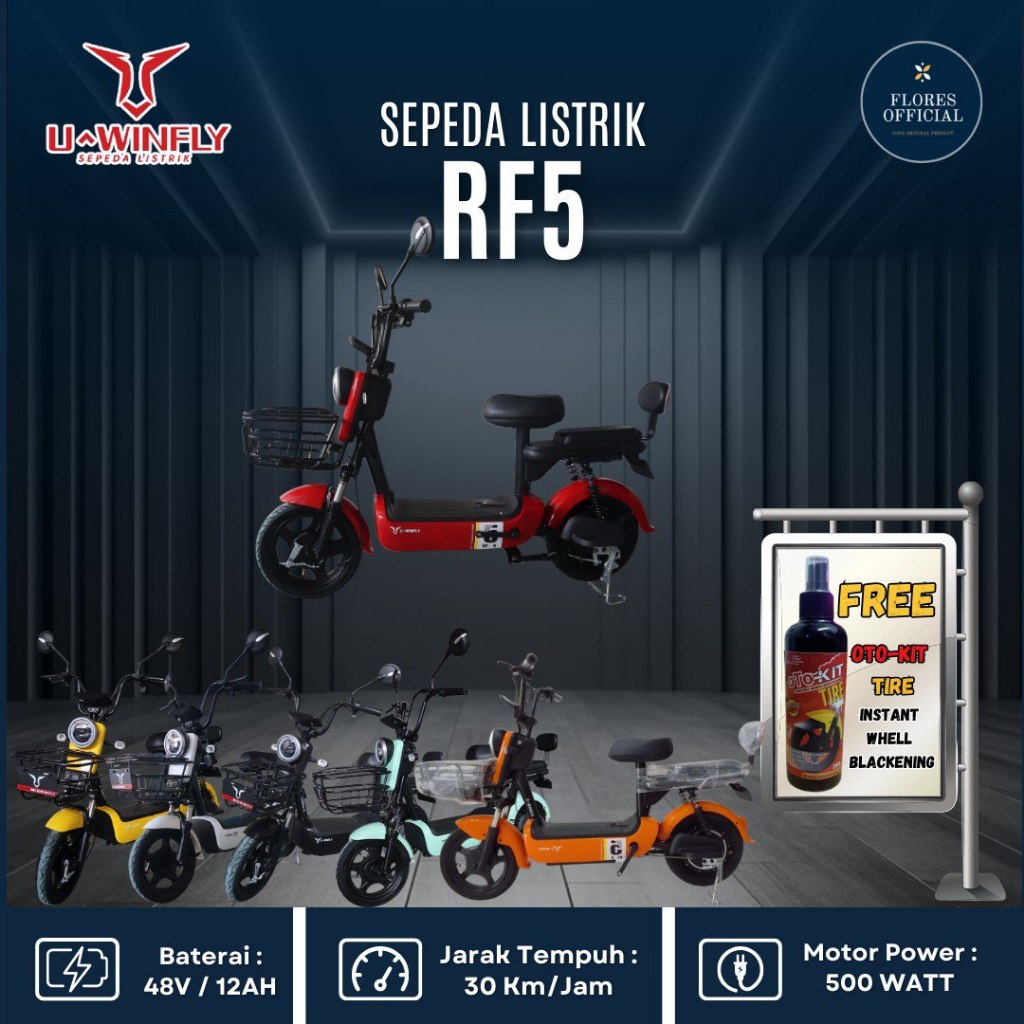 New SEPEDA LISTRIK RED FISH 5 RF5 RF 5 UWINFLY REDFISH 5