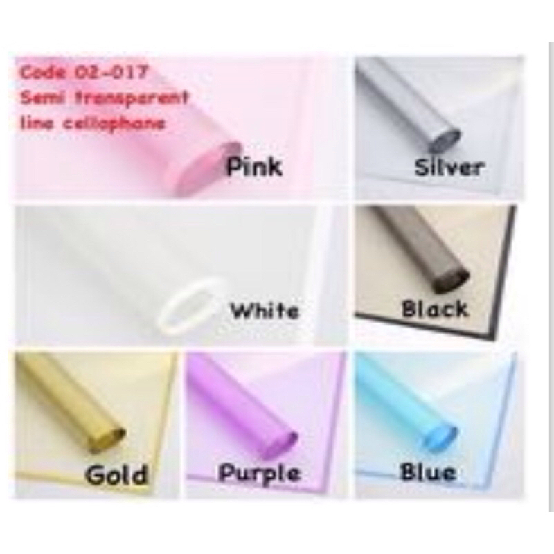 

semi transparant line cellophane/ kertas buket