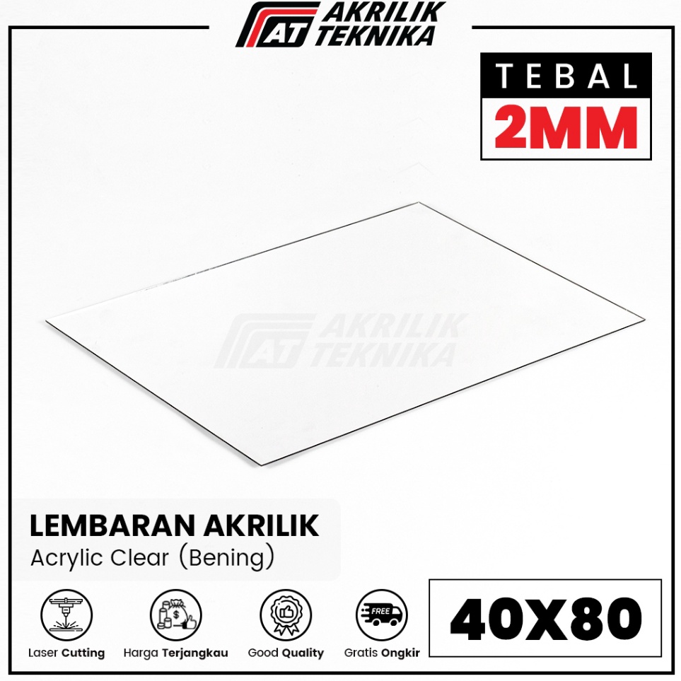 

KODE F38H Acrylic Sheet Lembaran Akrilik Transparan Clear 8x4cm 2mm