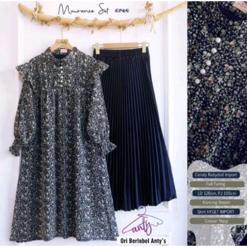 ONE-SET 2in1 Setelan Tunik & Rok Amitha Terbarun