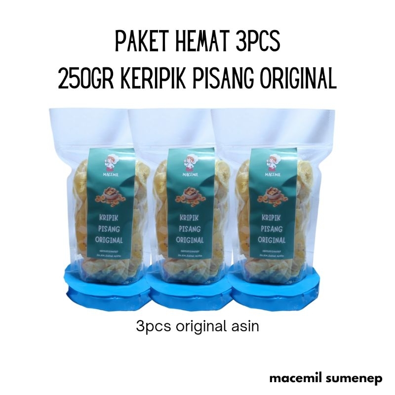 

Cemilan Makanan Ringan Keripik Pisang EXTRA 750gr Asin Manis Coklat Lumer