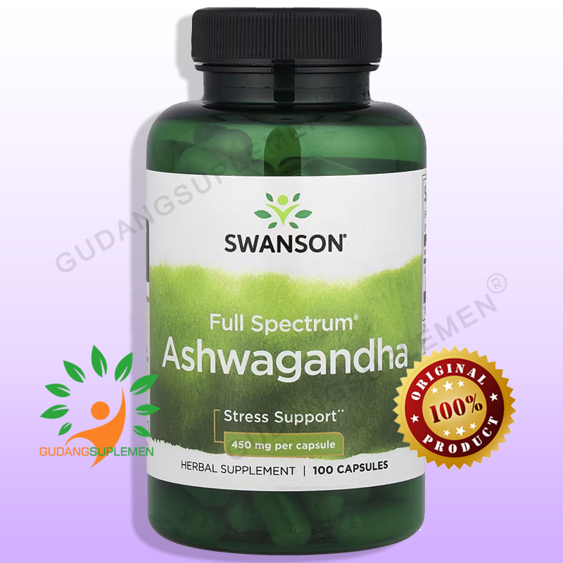Swanson - Full Spectrum ASHWAGANDHA 450 mg - 100 Kapsul - Aswaganda - Ginseng India
